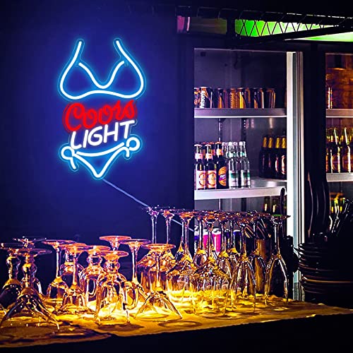Bikini Crs LIGHT Neon Signs for Wall Decor Neon Lights for Business Led Signs Suitable for Man Cave Restaurant Office Bar Pub Led Art 5V Power Adapter 16.1 * 9.8 Inch (Bikini Crs Light)