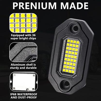 4 Pods Aluminium Pure White LED Rock Lights (4 Pods)