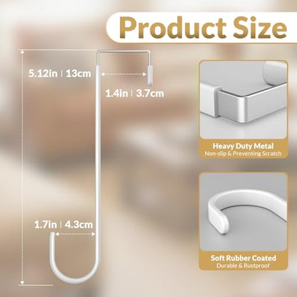 Over the Door Hooks (White, 8 " Long)