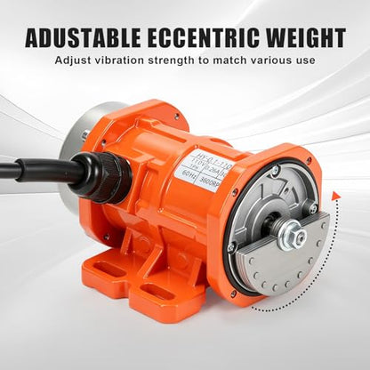 Vibration Motor 30W Concrete Vibrator Single Phase 110V AC 3600RPM Vibrating Motor with US Power Plug & Switch for Shaker Table Soil Sifter (30W)