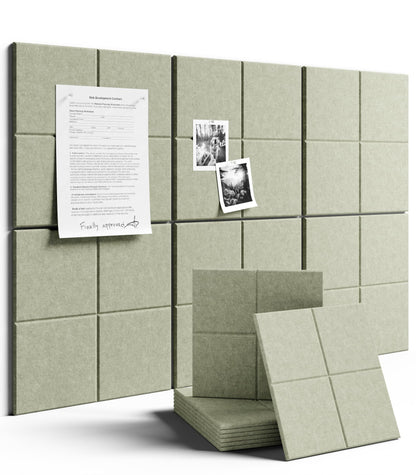 Felt Bulletin Board & Cork Board Alternative 36'' x 24'' (Sage Green / 4-compartment 6-pack)