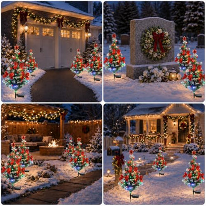 Solar Christmas Tree & Flower Lights