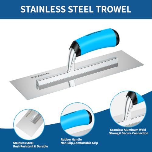 10 Piece Drywall Hand Tools Kit with Trowel (Blue)