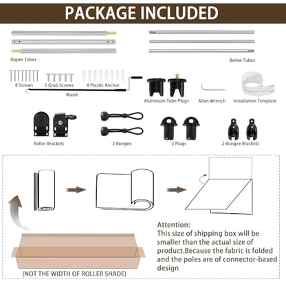 Outdoor Roller Shades for Patio (Black / 108"W x 96"H)