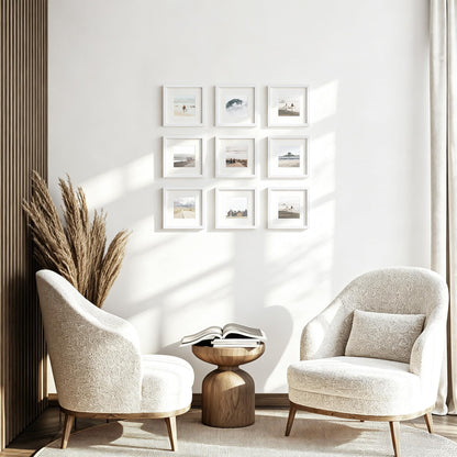 8x8 Solid Wood Frame Set of 12 (White Wood Grain / 8x8)