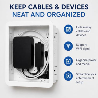 9" in Wall Media Box Recessed Outlet Box Cable Management