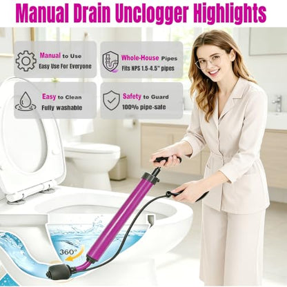 Manual Drain Unclogger (Purple)