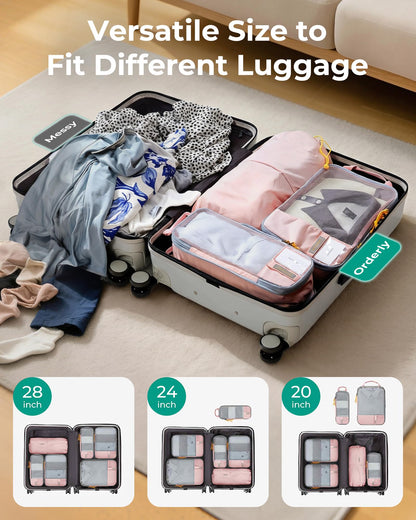 6 Set Compression Packing Cubes for Travel (Mist Purple / Set of 6)
