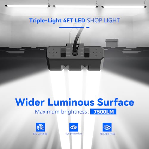 LED Shop Lights 4FT 7500LM