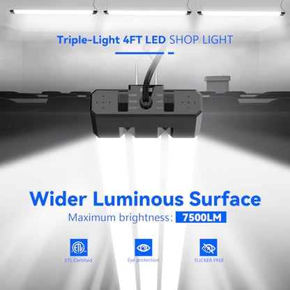 LED Shop Lights 4FT 7500LM