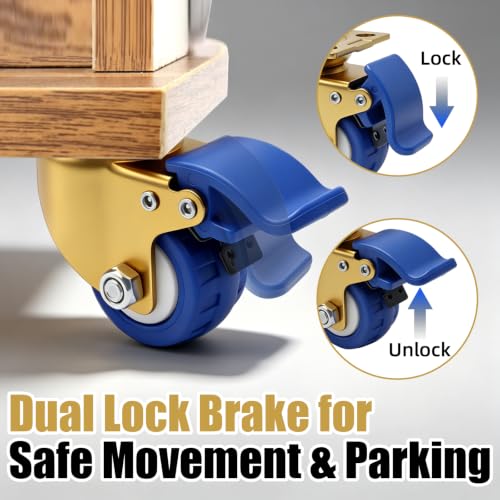 Golden Blue Wheel Low Gravity Heavy Duty Caster