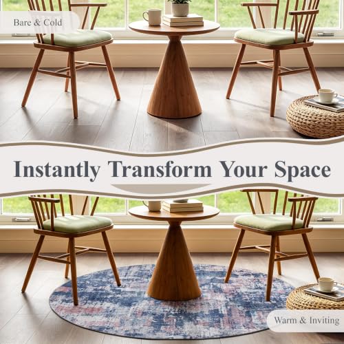 4ft Round Area Rug (Pink & Blue / 4' (Round))