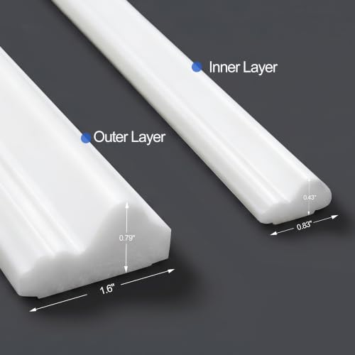 Bilinear Frame Peel and Stick Molding Trim Kit for Wall and Door (Bilinear 54.4 x 24in+54.4 x 48in)
