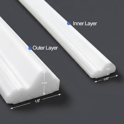 Bilinear Frame Peel and Stick Molding Trim Kit for Wall and Door (Bilinear 54.4 x 24in+54.4 x 48in)
