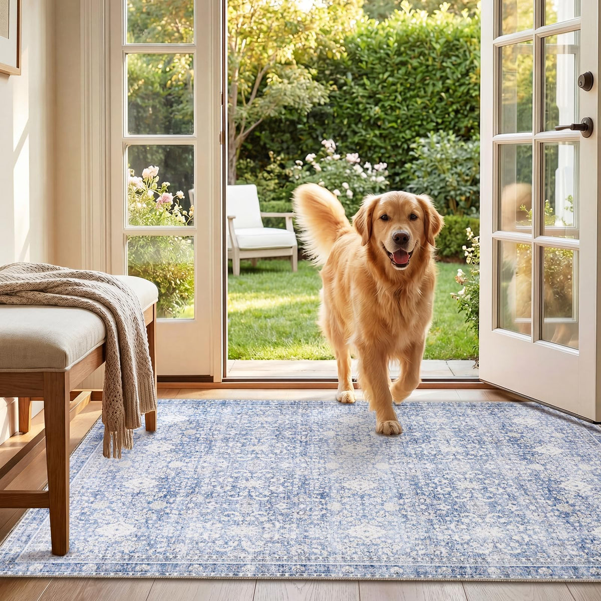 3x5 Area Rugs (Light Blue / 3' x 5' (Rectangular))
