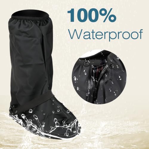 Black Waterproof Rain Boot Shoe Covers