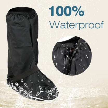 Black Waterproof Rain Boot Shoe Covers