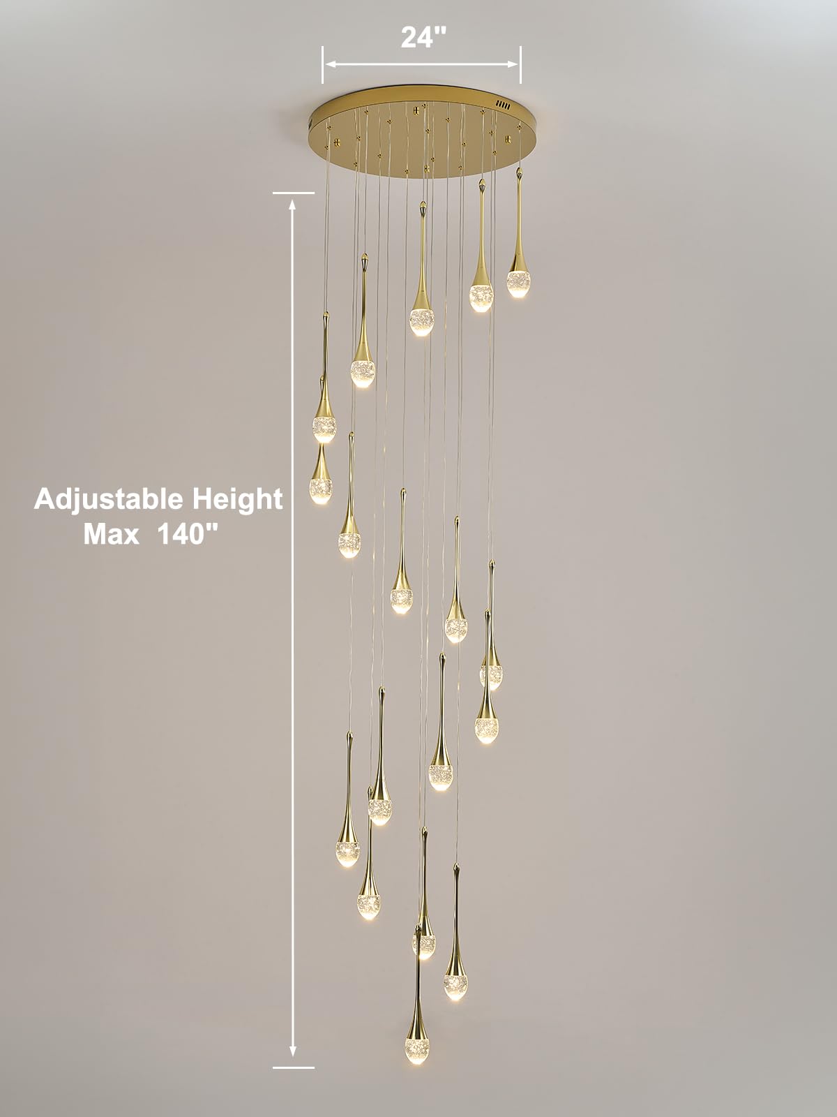 18 Lights Gold Crystal Chandelier (Gold / 18 Lights)