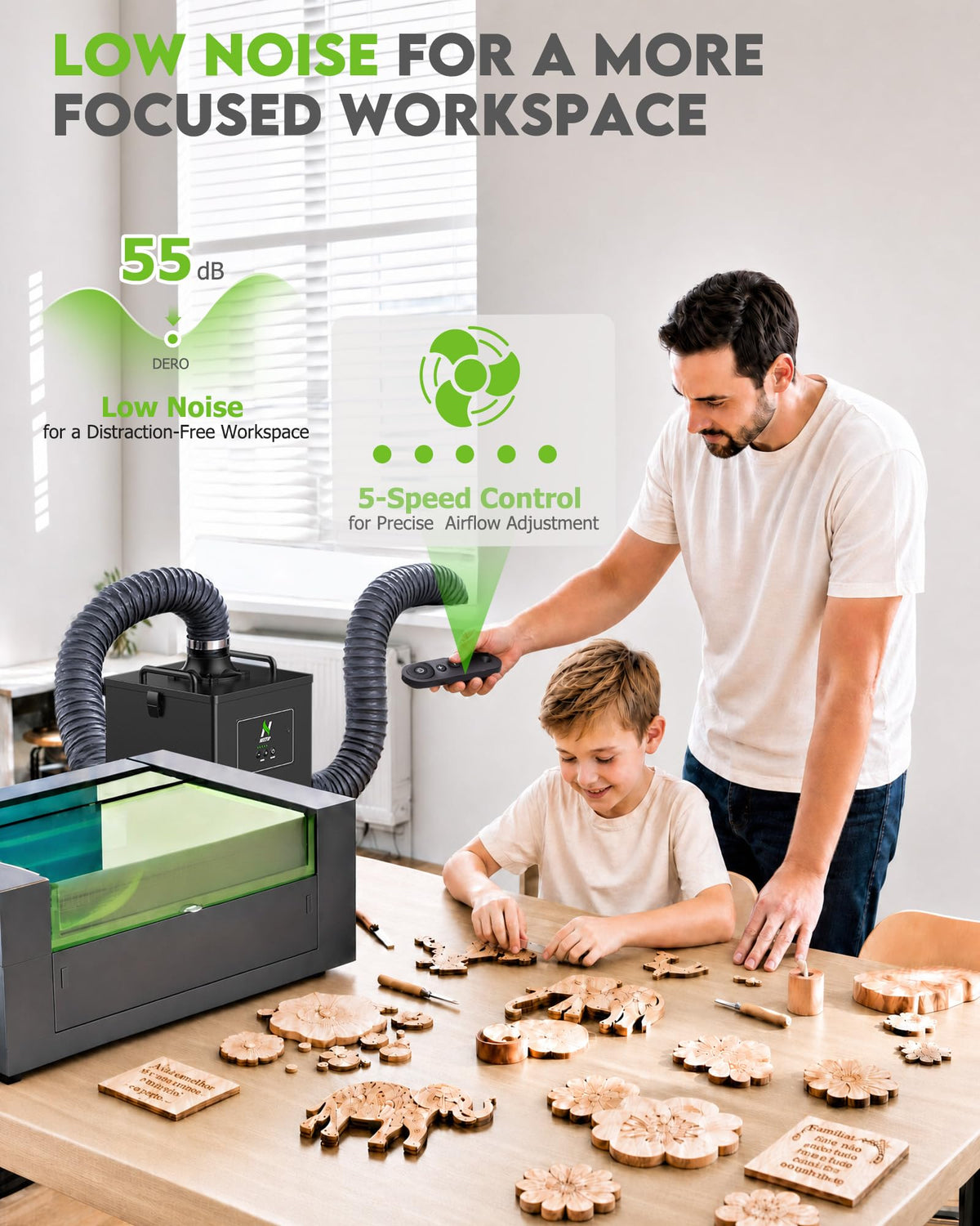 Laser Fume Extractor with≤60W Laser (Large)