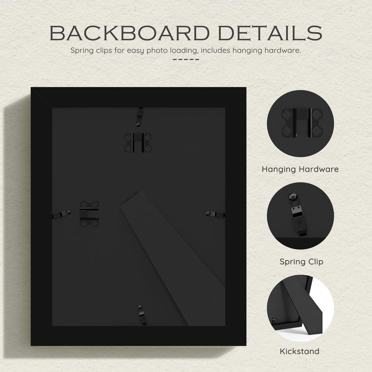 8x10 Black Wooden Picture Frame (Black Frame Black Mat / 8x10)