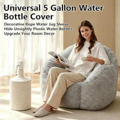 Woven Jute Water Jug Cover for 5 Gallon Bottles Water Dispenser