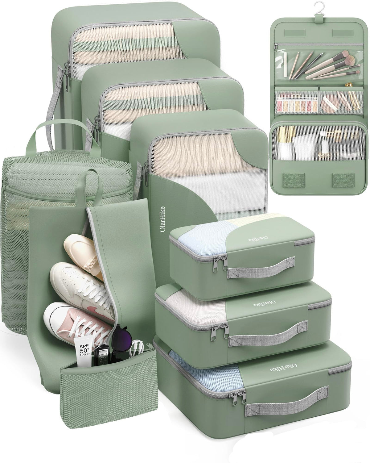 Packing Cubes for Travel (08 Matcha Green)