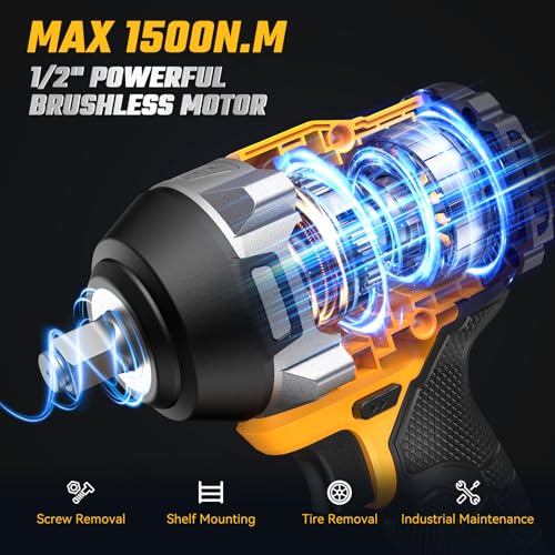 Cordless Impact Wrench with 6 Sockets