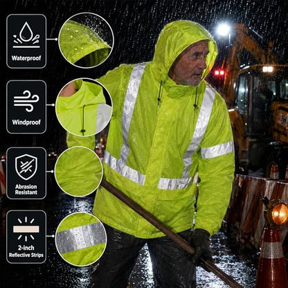 Mens Reflective Rain Jacket