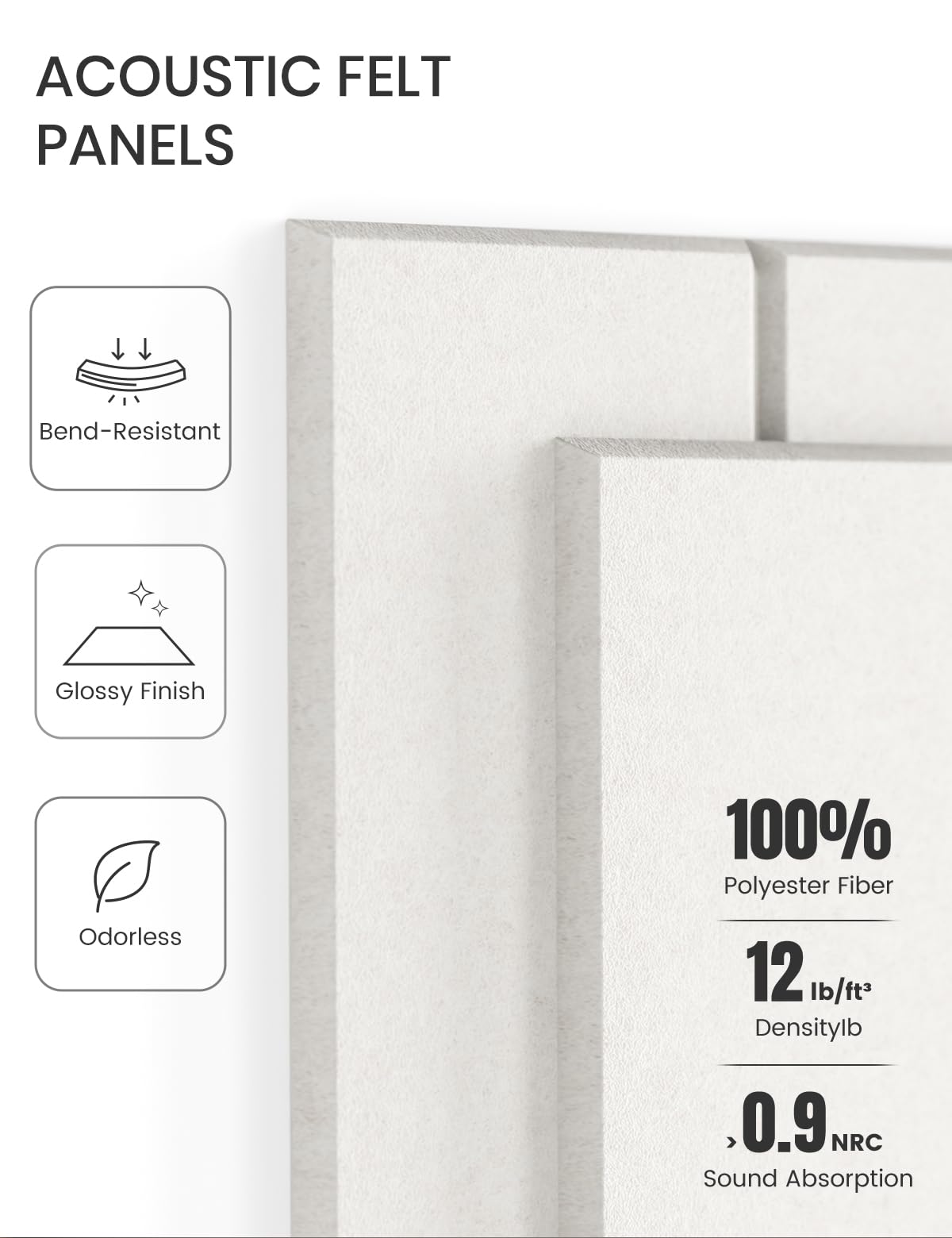 Felt Bulletin Board & Cork Board Alternative 36'' x 24'' (Milky White-1 / Bold-stripe 6-pack)