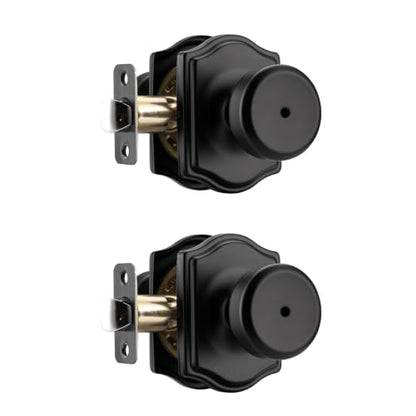 Black Door Knobs with Camelot Trim