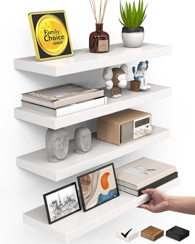 White Floating Shelves 15.7in (C. White - Modern Minimalist Style / 15.7inches)