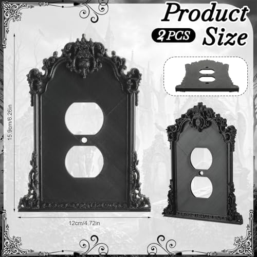 2 Pcs Black Gothic Outlet Cover