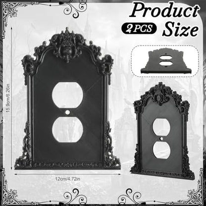 2 Pcs Black Gothic Outlet Cover