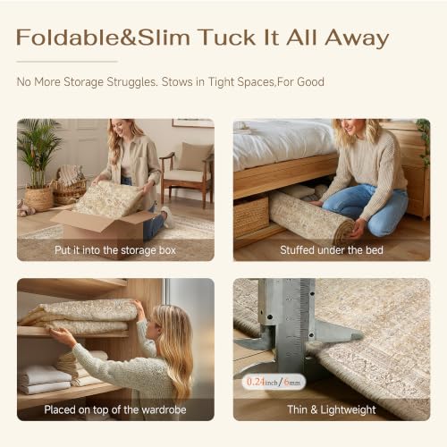4x6 Beige Neutral Retro Area Rug (Retro | Beige / 4' x 6' (Rectangular))