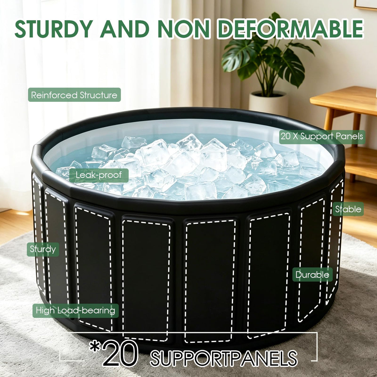 Portable Bathtub Adult 164 Gal (B-Black / 47.2x21.7 Inch)