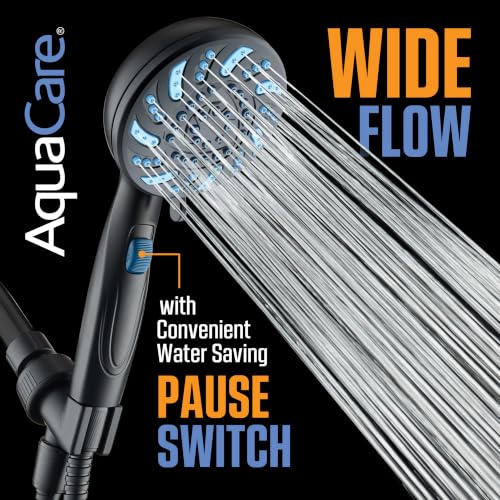 Seen-On-TV High Pressure 8-mode Handheld Shower Head - 2-mode Power Wash to Clean Tub, Tile & Pets, Stay-Clean Nozzles, Extra Long 6 ft. Stainless Steel Hose, Wall & Overhead Brackets, Modern