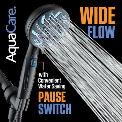 Seen-On-TV High Pressure 8-mode Handheld Shower Head - 2-mode Power Wash to Clean Tub, Tile & Pets, Stay-Clean Nozzles, Extra Long 6 ft. Stainless Steel Hose, Wall & Overhead Brackets, Modern