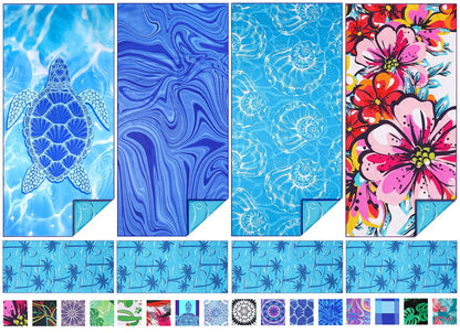 Microfiber Beach Towel Extra Large 71x32 inches 4 Pack Bulk (Multiful Comb / 71 x 32 Inches)