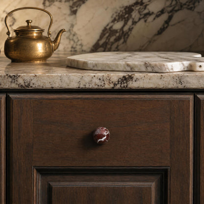 Natural Marble Round Cabinet Knobs (Violet)