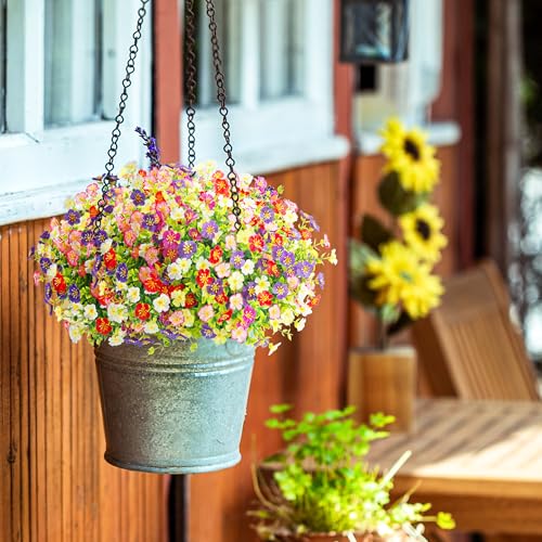 24 Bundles Fake Flowers Artificial Dasiy Faux Flowers Bulk for Outdoor Spring Garden Porch Farmhouse Decor