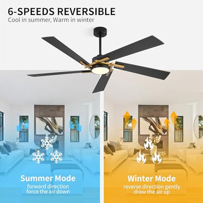 64 Inch Ceiling Fan with Light and Remote