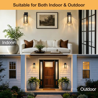 15IN Porch Light Outdoor (Black(No Sensor))