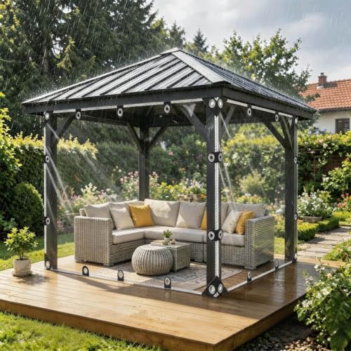 Clear Tarps Heavy Duty Waterproof 14Mil Clear Vinyl Tarp with Grommets