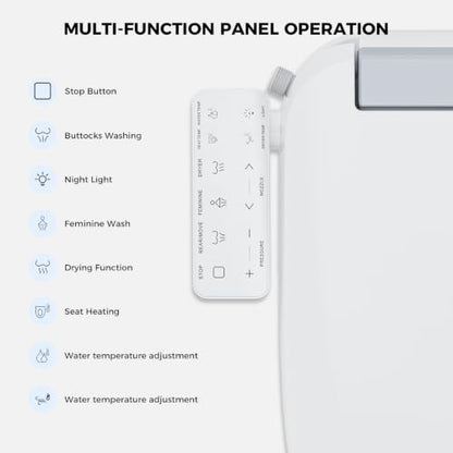 Electric Bidet Toilet Seat Elongated with Warm Water Wash