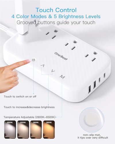 Desk Lamp with 6 AC Outlets & 4 USB Ports