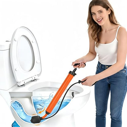 Manual Drain Unclogger High Pressure Toilet Plunger