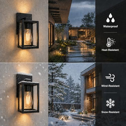 Classic Outdoor Wall Sconce with Clear Glass Shade