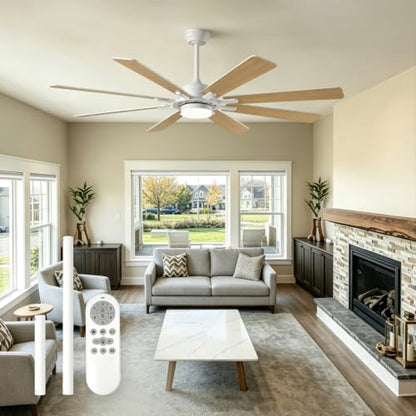 52Inch White Outdoor Ceiling Fan with Light 3CCT LED Light & Remote Control