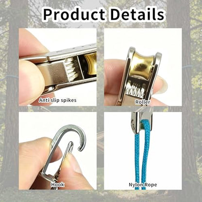 2026 Upgrade Rope Rollers Set Tightening Tool with Tensioner & Nylon Cord