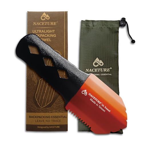 Ultralight Backpacking Trowel Aluminum Shovel Small Potty Multitool with Longer Handle Design Essential for Hiking